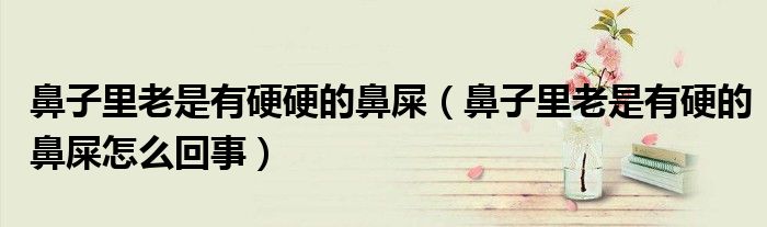 鼻子里老是有硬硬的鼻屎（鼻子里老是有硬的鼻屎怎么回事）