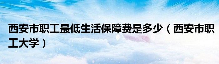 西安市职工最低生活保障费是多少（西安市职工大学）
