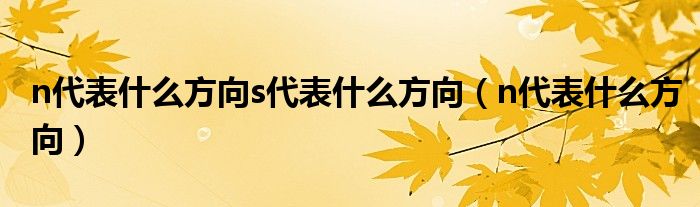n代表什么方向s代表什么方向（n代表什么方向）