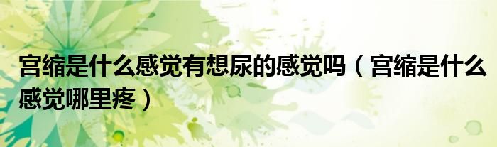 宫缩是什么感觉有想尿的感觉吗（宫缩是什么感觉哪里疼）