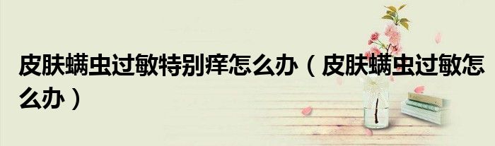 皮肤螨虫过敏特别痒怎么办（皮肤螨虫过敏怎么办）