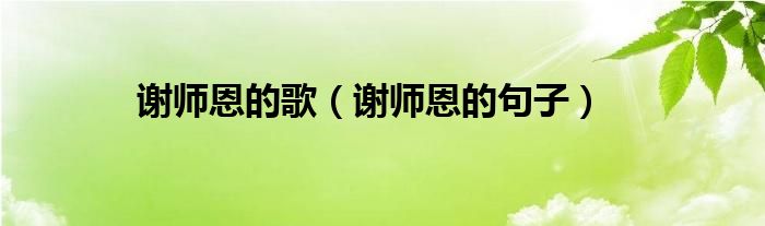 谢师恩的歌(谢师恩的句子)