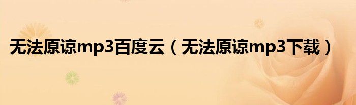 无法原谅mp3百度云（无法原谅mp3下载）