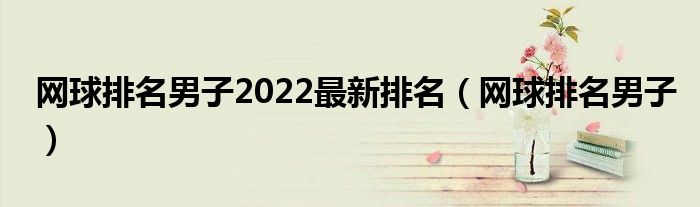 网球排名男子2022最新排名（网球排名男子）