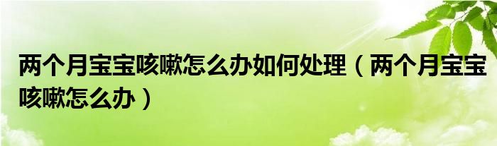两个月宝宝咳嗽怎么办如何处理（两个月宝宝咳嗽怎么办）