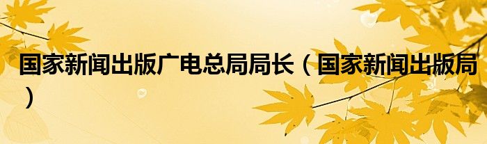国家新闻出版广电总局局长（国家新闻出版局）