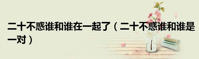二十不惑谁和谁在一起了（二十不惑谁和谁是一对）