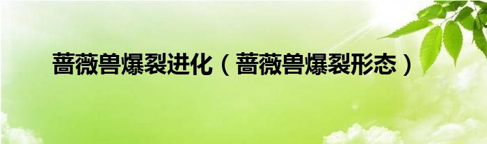 蔷薇兽爆裂进化（蔷薇兽爆裂形态）