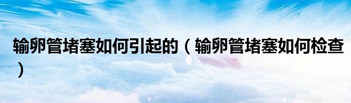 输卵管堵塞如何引起的（输卵管堵塞如何检查）
