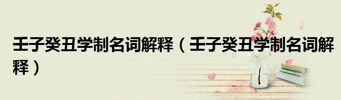 壬子癸丑学制名词解释（壬子癸丑学制名词解释）