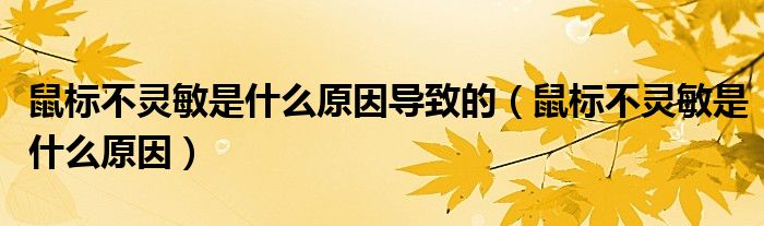 鼠标不灵敏是什么原因导致的（鼠标不灵敏是什么原因）