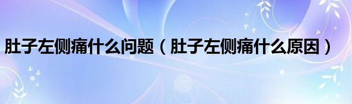 肚子左侧痛什么问题（肚子左侧痛什么原因）