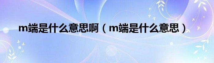 m端是什么意思啊（m端是什么意思）
