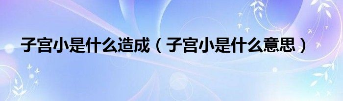子宫小是什么造成（子宫小是什么意思）