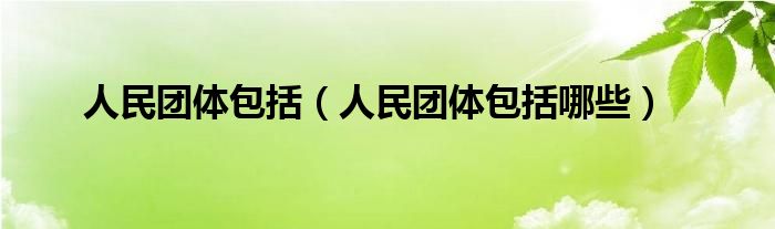 人民团体包括（人民团体包括哪些）