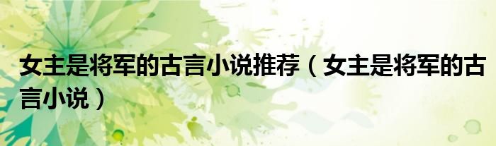 女主是将军的古言小说推荐（女主是将军的古言小说）