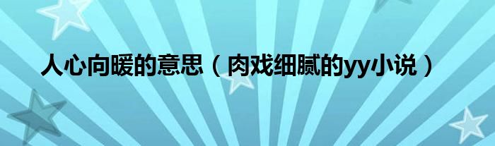 人心向暖的意思（肉戏细腻的yy小说）