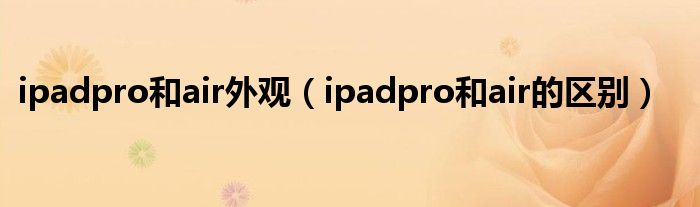 ipadpro和air外观（ipadpro和air的区别）