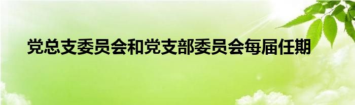 党总支委员会和党支部委员会每届任期