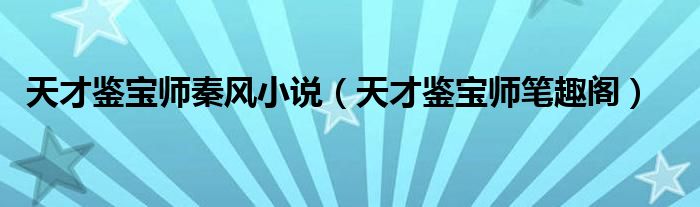天才鉴宝师秦风小说（天才鉴宝师笔趣阁）