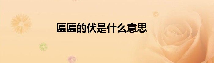匾匾的伏是什么意思