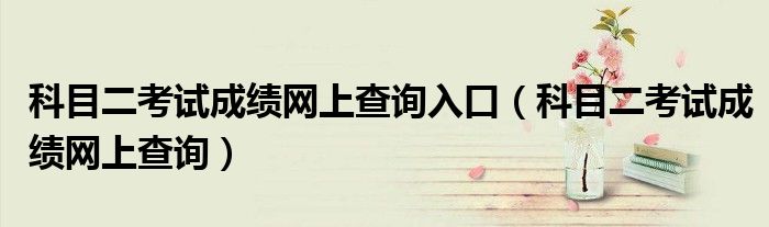 科目二考试成绩网上查询入口（科目二考试成绩网上查询）