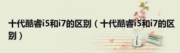 十代酷睿i5和i7的区别（十代酷睿i5和i7的区别）