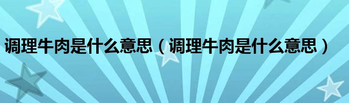 调理牛肉是什么意思（调理牛肉是什么意思）