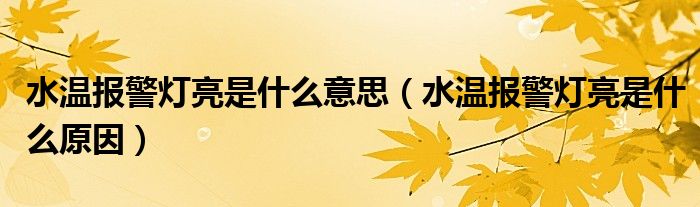 水温报警灯亮是什么意思（水温报警灯亮是什么原因）