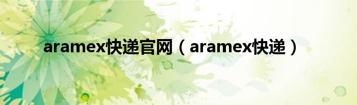 aramex快递官网（aramex快递）