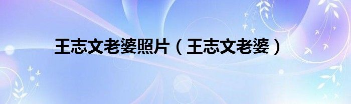 王志文老婆照片（王志文老婆）