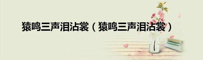 猿鸣三声泪沾裳（猿鸣三声泪沾裳）