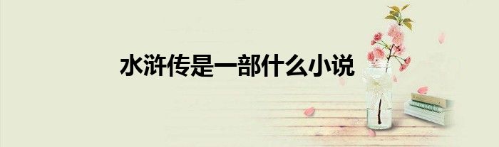 水浒传是一部什么小说