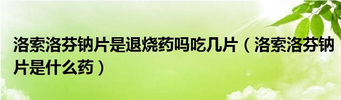 洛索洛芬钠片是退烧药吗吃几片（洛索洛芬钠片是什么药）