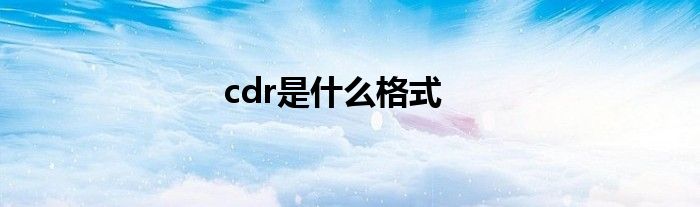 cdr是什么格式