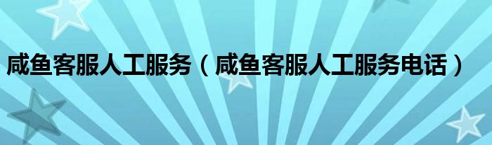 咸鱼客服人工服务（咸鱼客服人工服务电话）