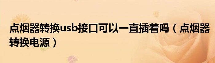 点烟器转换usb接口可以一直插着吗（点烟器转换电源）