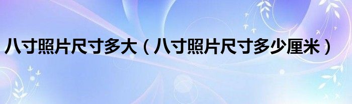 八寸照片尺寸多大（八寸照片尺寸多少厘米）