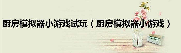 厨房模拟器小游戏试玩（厨房模拟器小游戏）