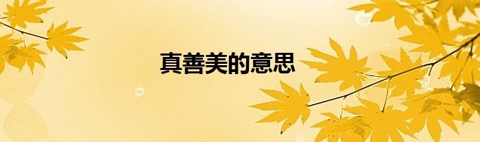 真善美的意思