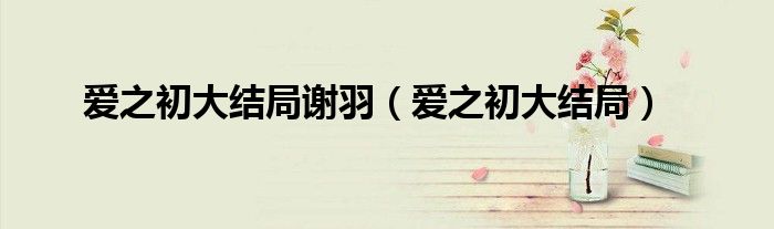 爱之初大结局谢羽（爱之初大结局）