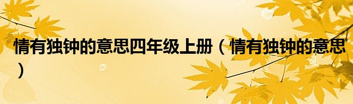 情有独钟的意思四年级上册（情有独钟的意思）