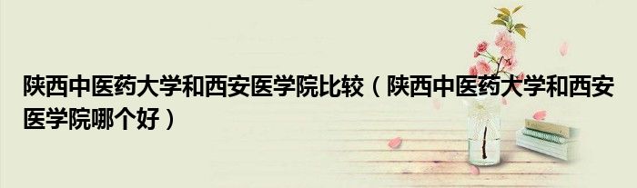 陕西中医药大学和西安医学院比较（陕西中医药大学和西安医学院哪个好）
