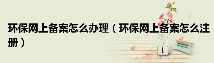 环保网上备案怎么办理（环保网上备案怎么注册）