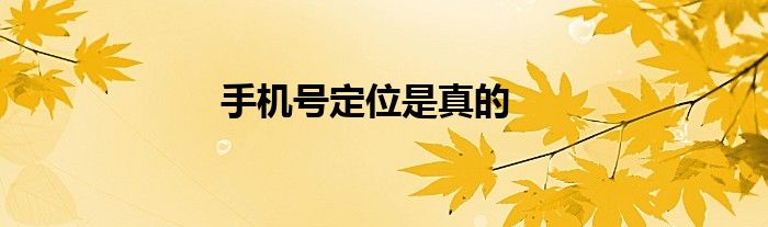 手机号定位是真的