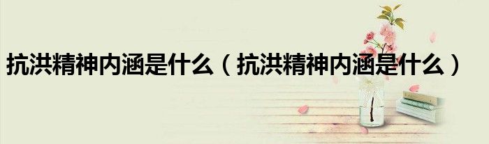 抗洪精神内涵是什么（抗洪精神内涵是什么）