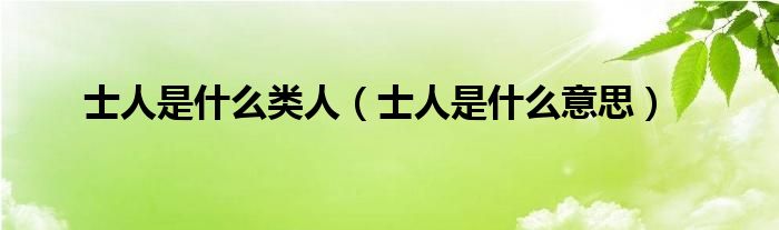 士人是什么类人（士人是什么意思）