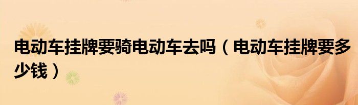 电动车挂牌要骑电动车去吗（电动车挂牌要多少钱）