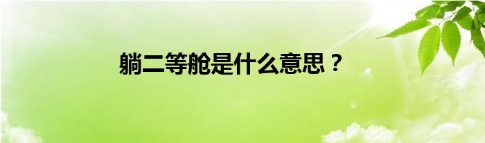 躺二等舱是什么意思？