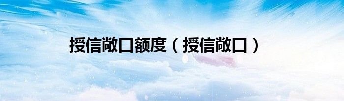 授信敞口额度（授信敞口）
